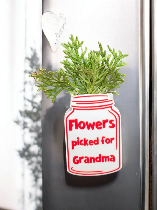 3D printed Flowers picked for Mason jar magnet flower holders personalized