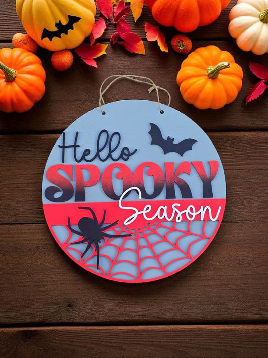 Hello Spooky Season 15" DIY Sign door hanger