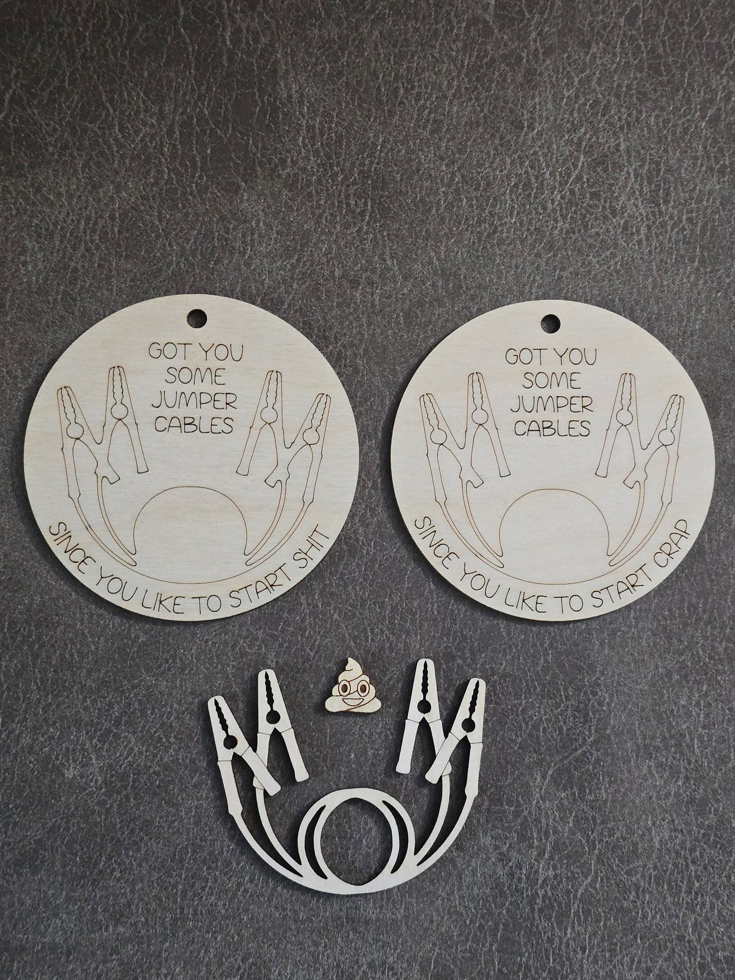 DIY WOOD Got you some jumper cables since you like to start shit Christmas Ornament