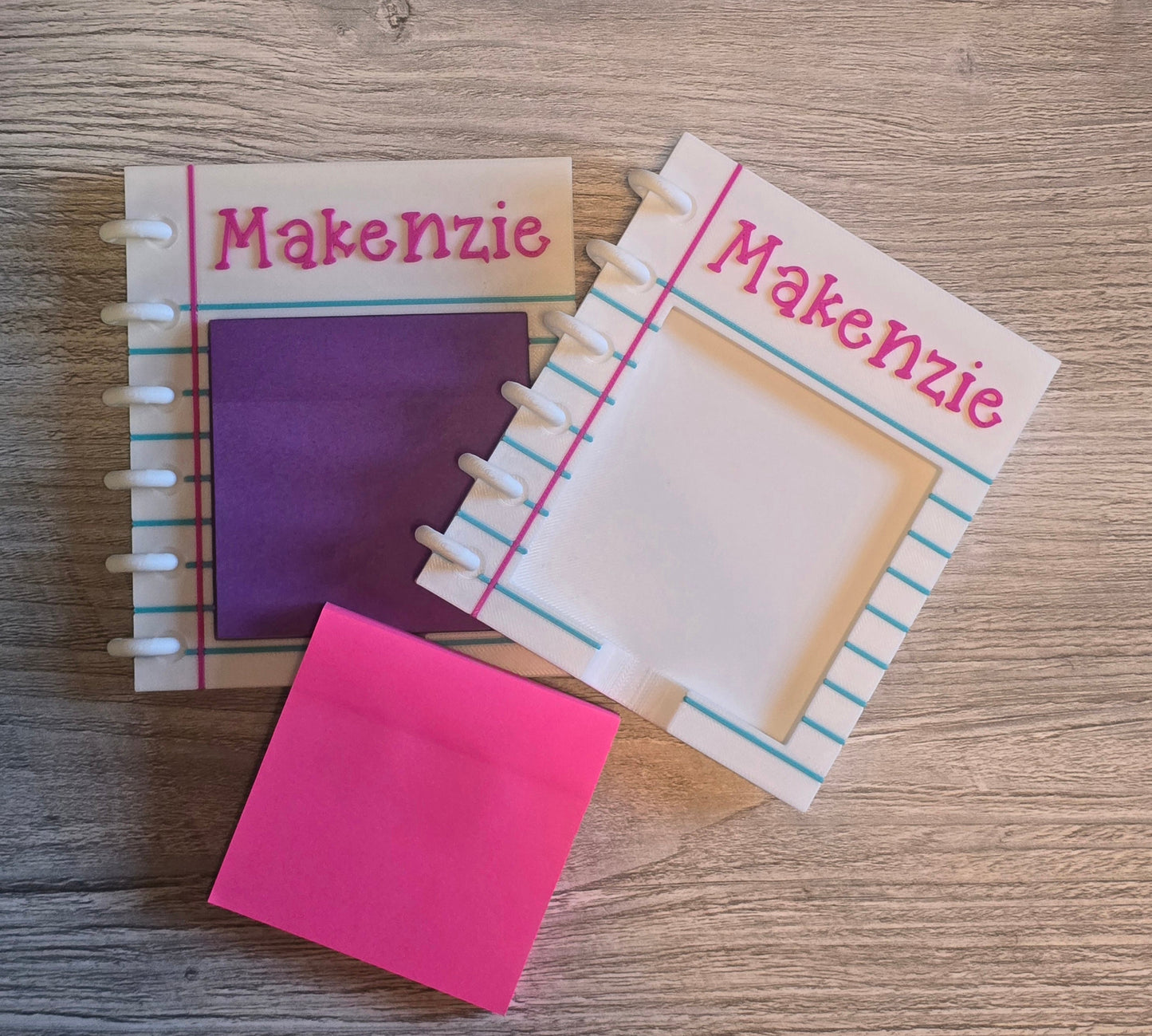 3D printed teacher notebook sticky note holder personalized