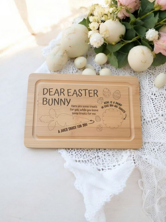 Dear Easter Bunny Tray Bamboo cutting board
●Decoration only●