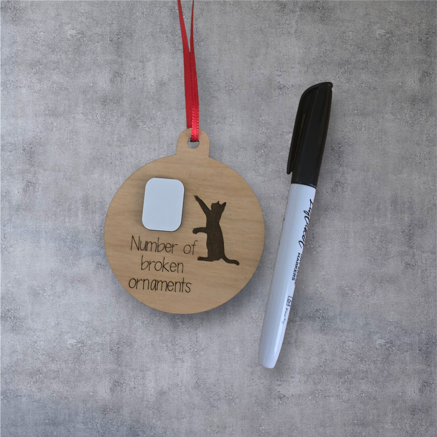 Dry erase Broken Ornaments Cat Dog Child Christmas Ornament