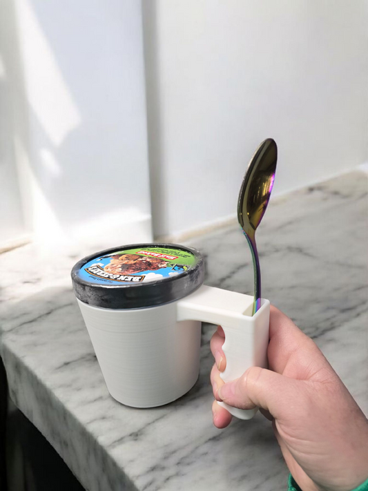 3D Printed Pint size ice cream holder plastic