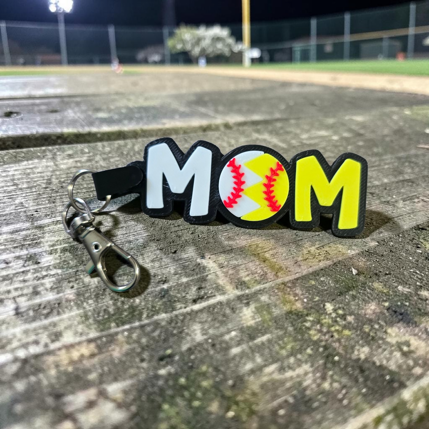 3D printed Mom keychain baseball or softball