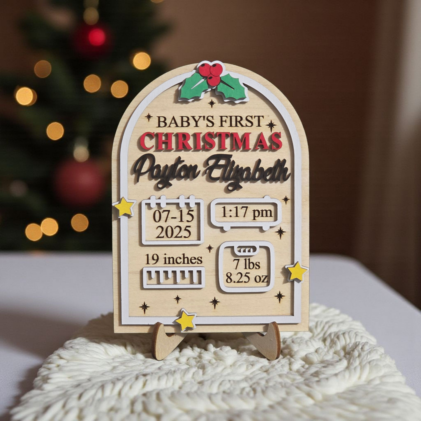 Baby's First Christmas Sign Personalized