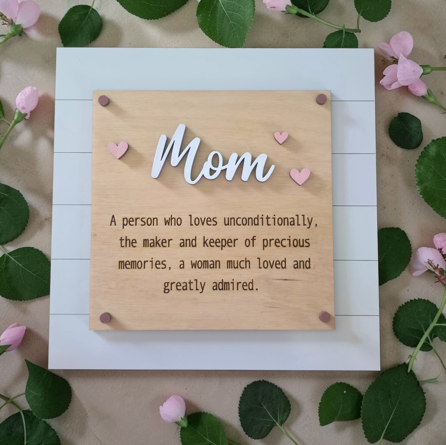 Mom shiplap sign 7" personalized with title name