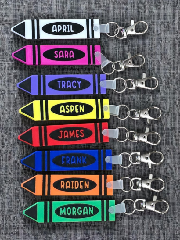 St Edmond Fundraiser 3D printed crayon Bag tag Keychain – Custom ...