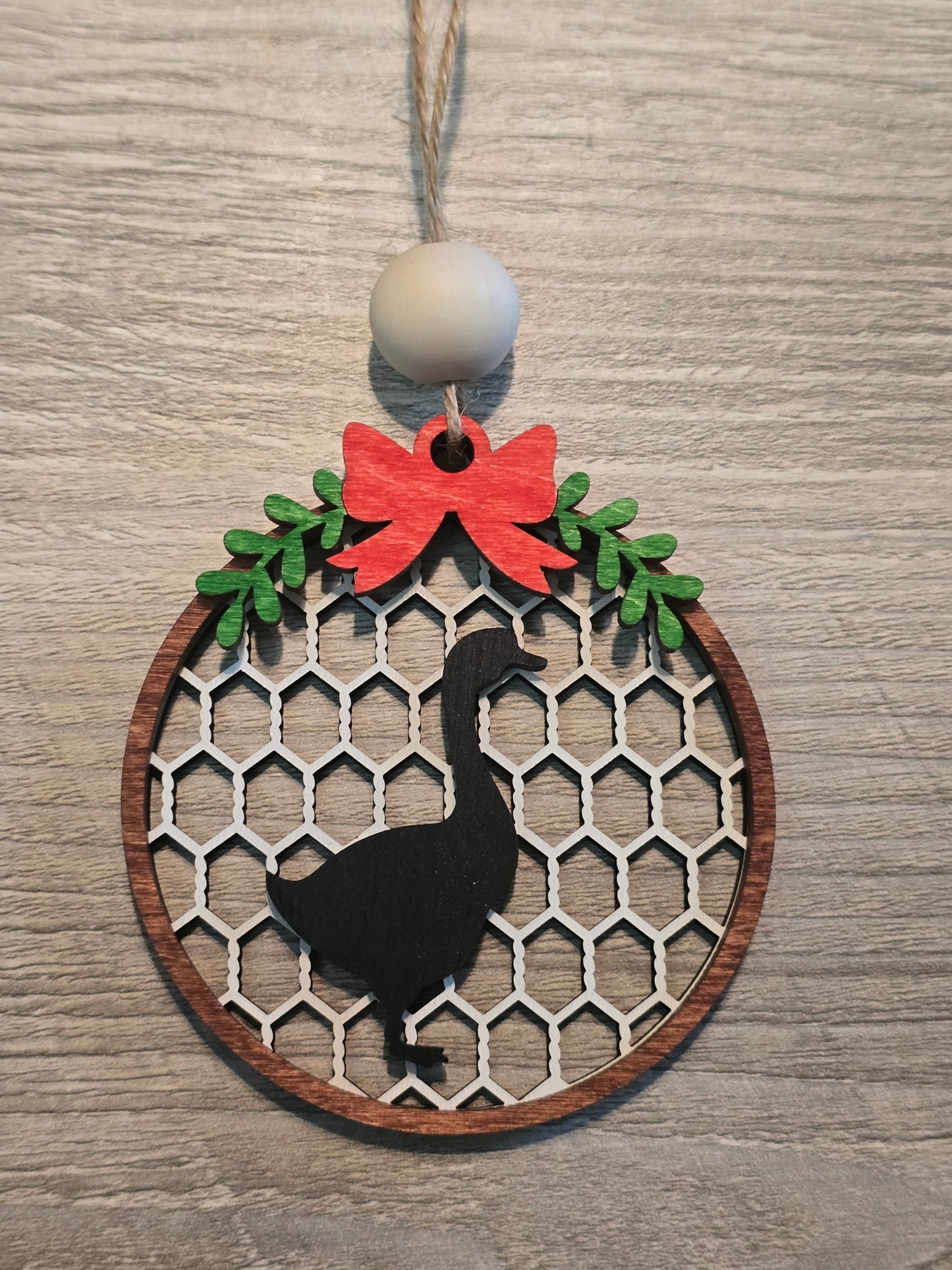 Chicken Wire Farm Animal Christmas Ornament