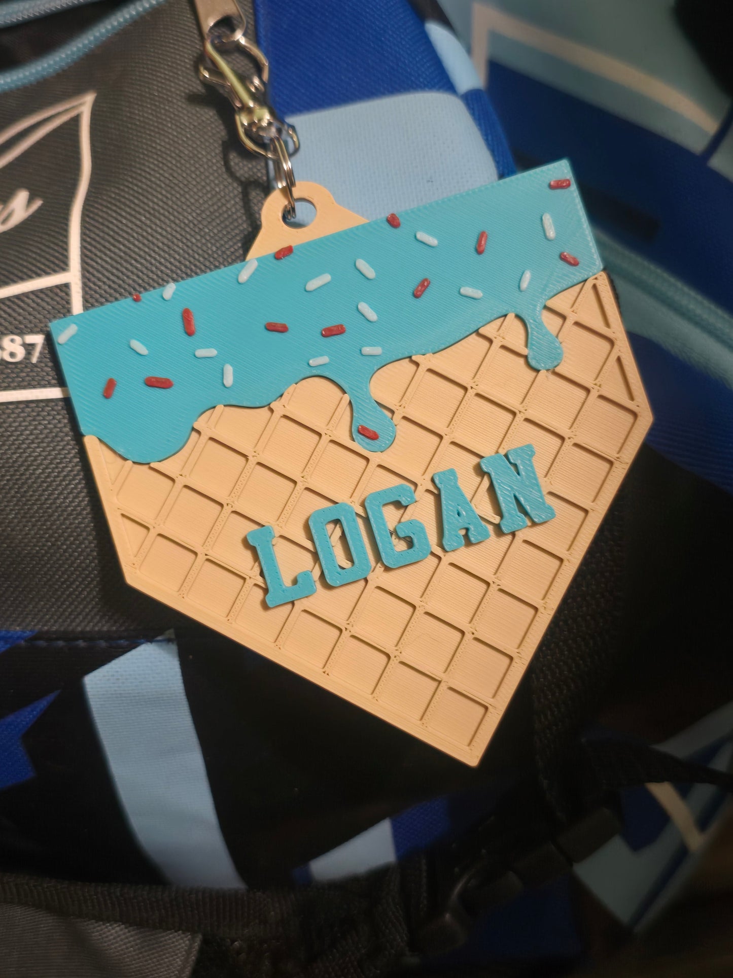 3D printed Ice cream drip bag tag personalized St Edmond Fundraiser