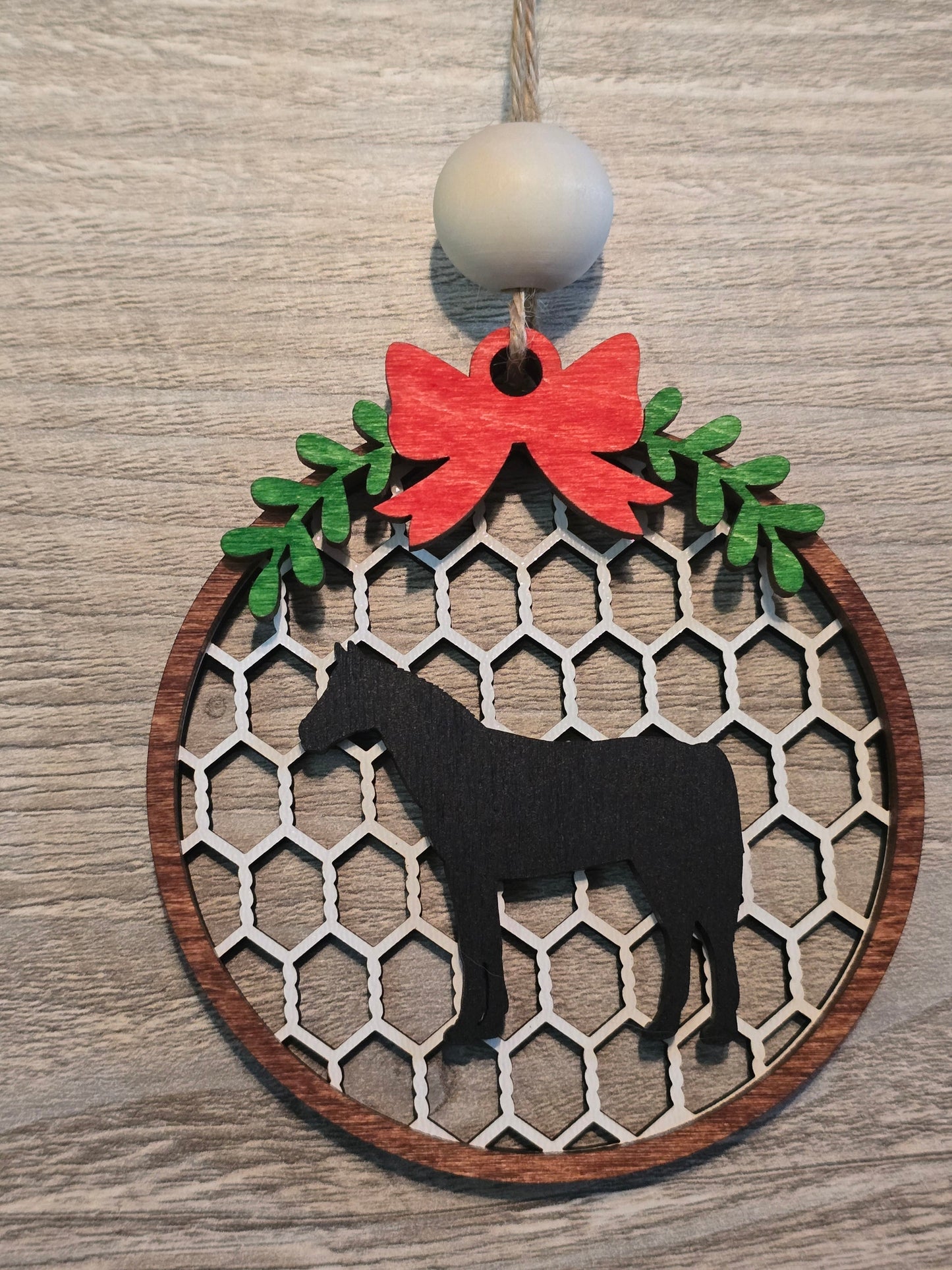 Chicken Wire Farm Animal Christmas Ornament
