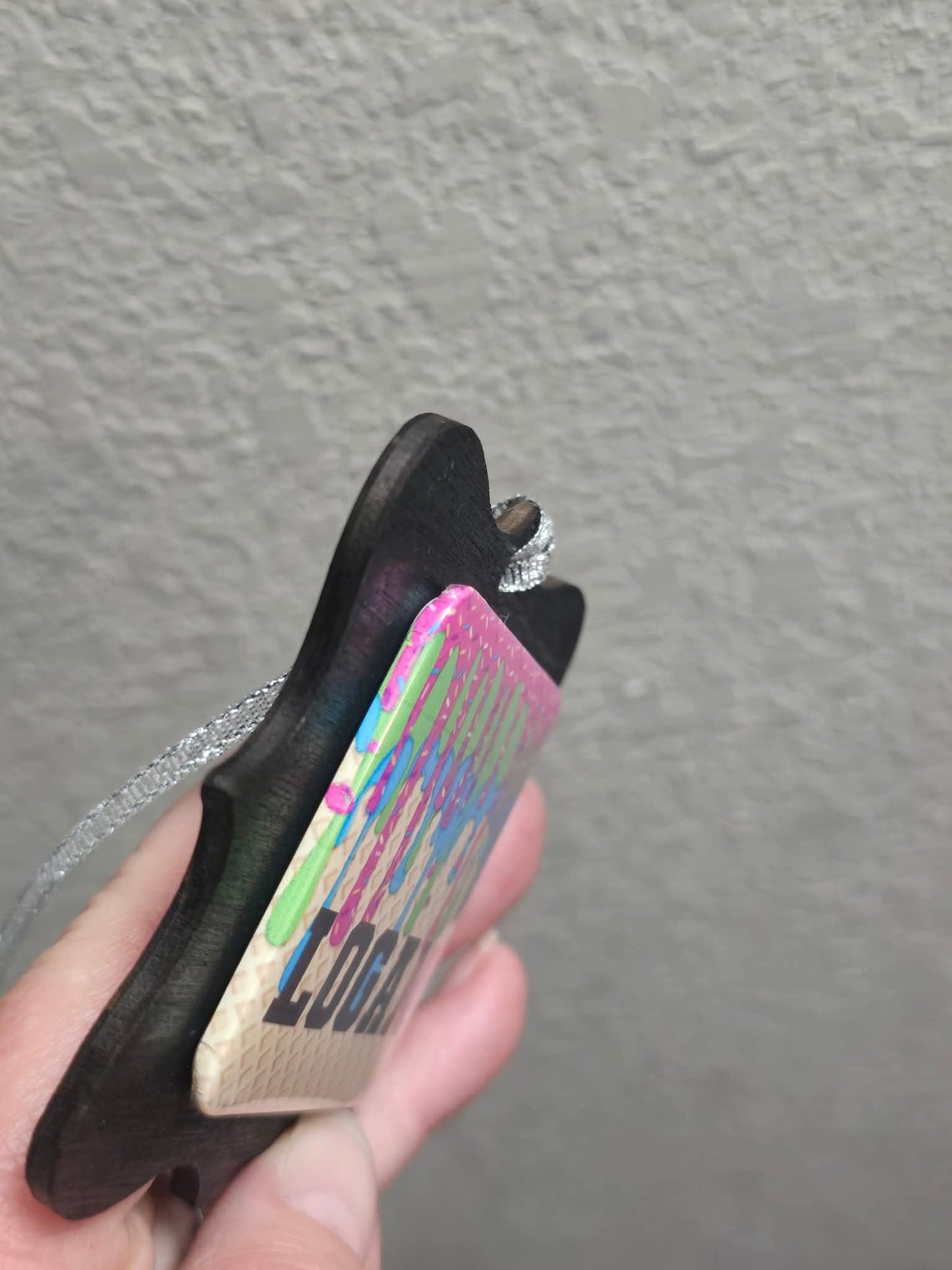 Ice cream drip Christmas Ornament or magnet Personalized