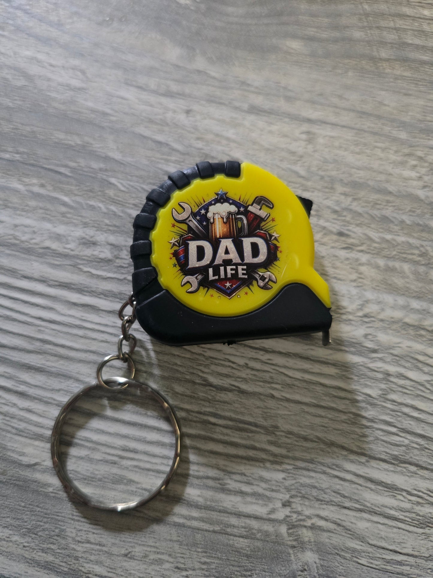 UV printed If Dad can't fix it no one can Father's Day yellow measuring tape small keychain multiple choices