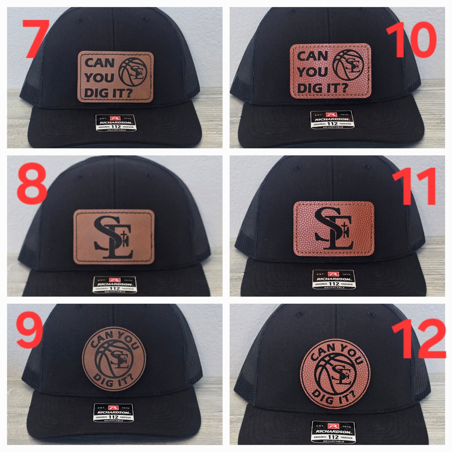 St Edmond Hat use corresponding number in the personalized field