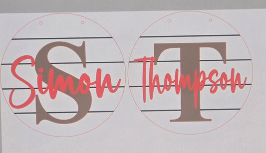 Last name sign 15" personalized DIY