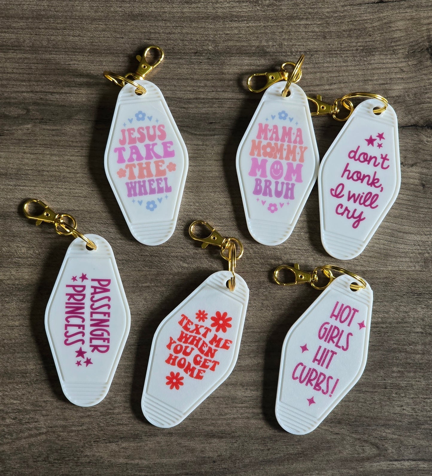 3D printed & UV printed motel keychain sarcastic