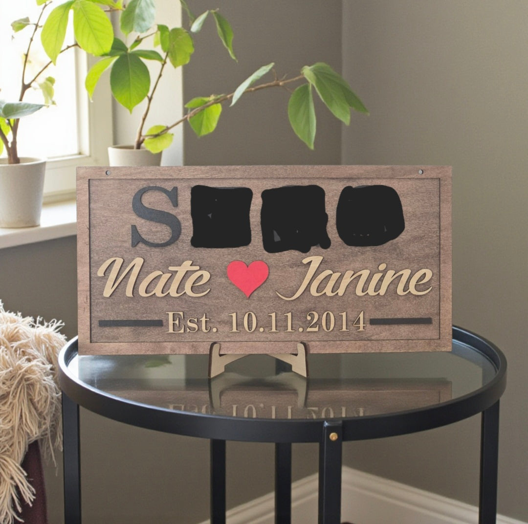 Couple Est Sign smaller personalized