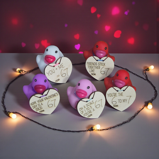 6 7 67 version Valentine's Day Miniature ducks personalized