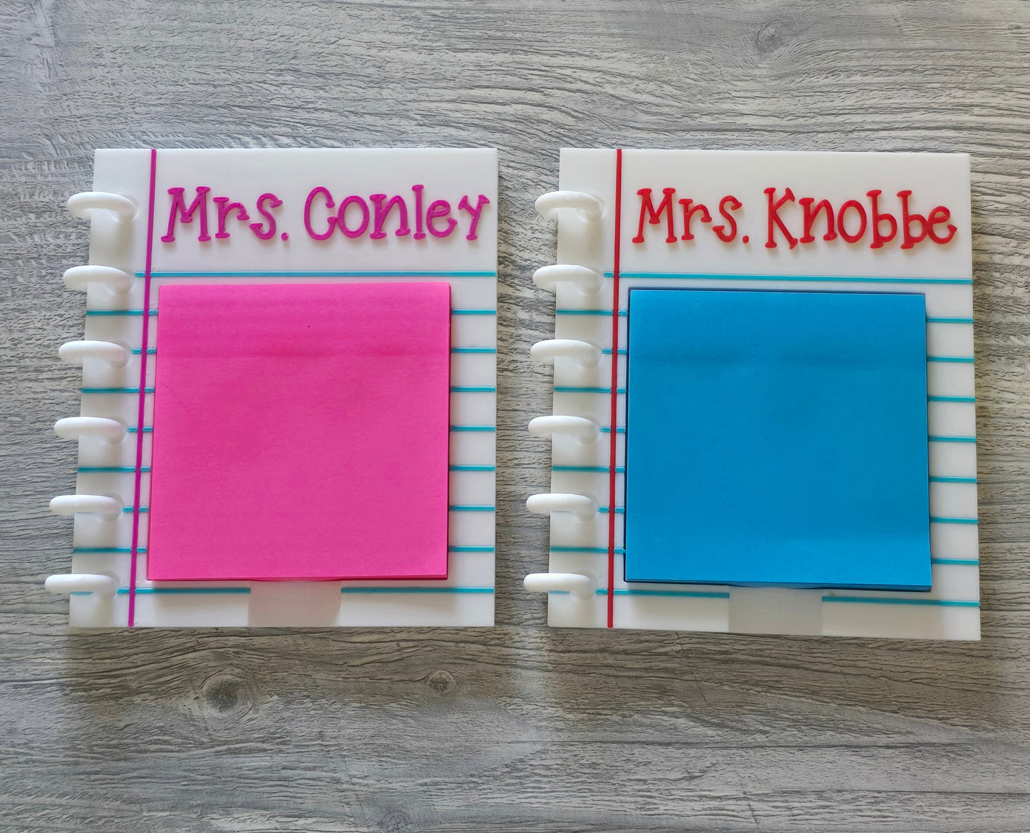 3D printed teacher notebook sticky note holder personalized