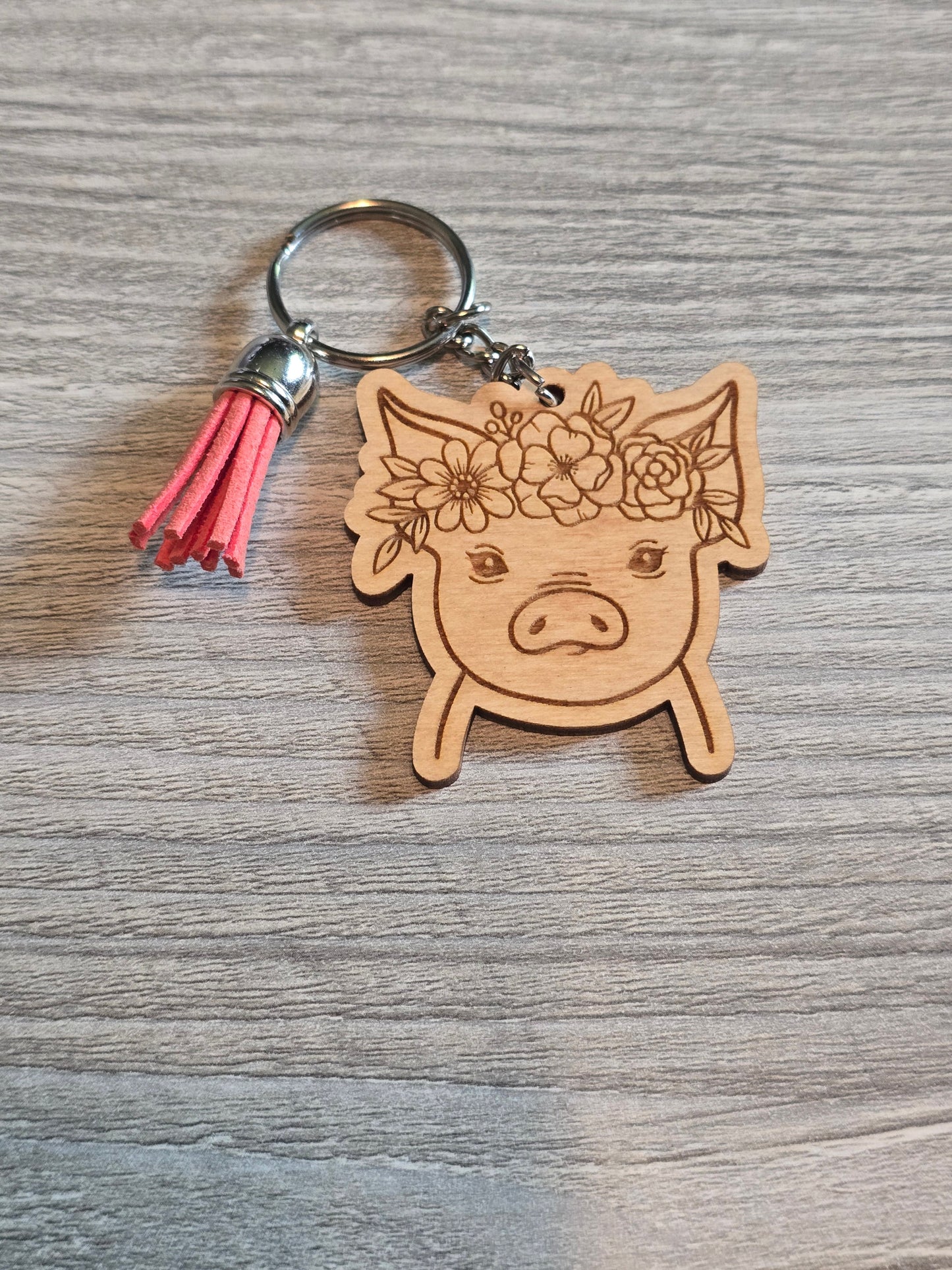 Floral animal keychains