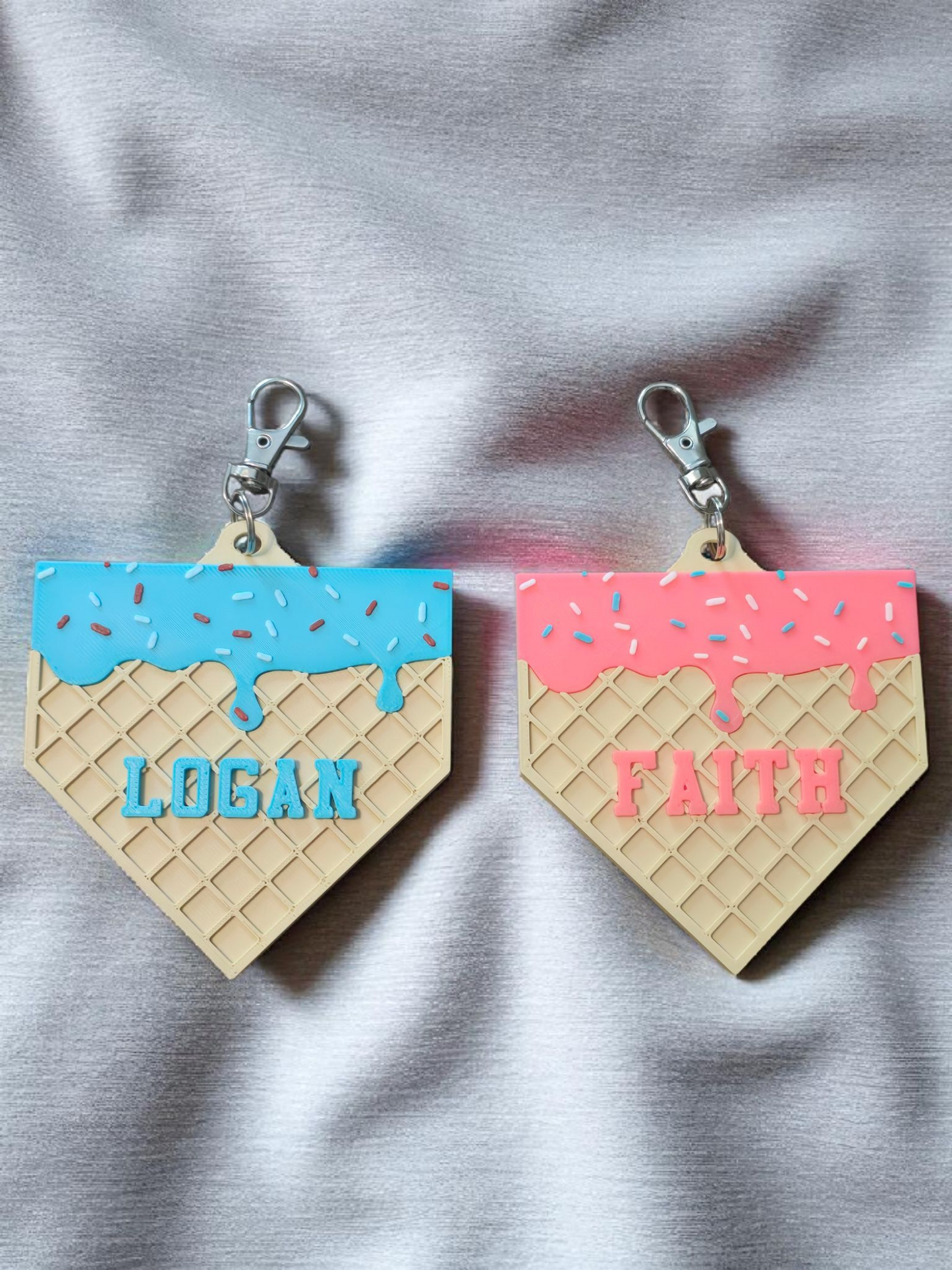 3D printed Ice cream drip bag tag personalized St Edmond Fundraiser