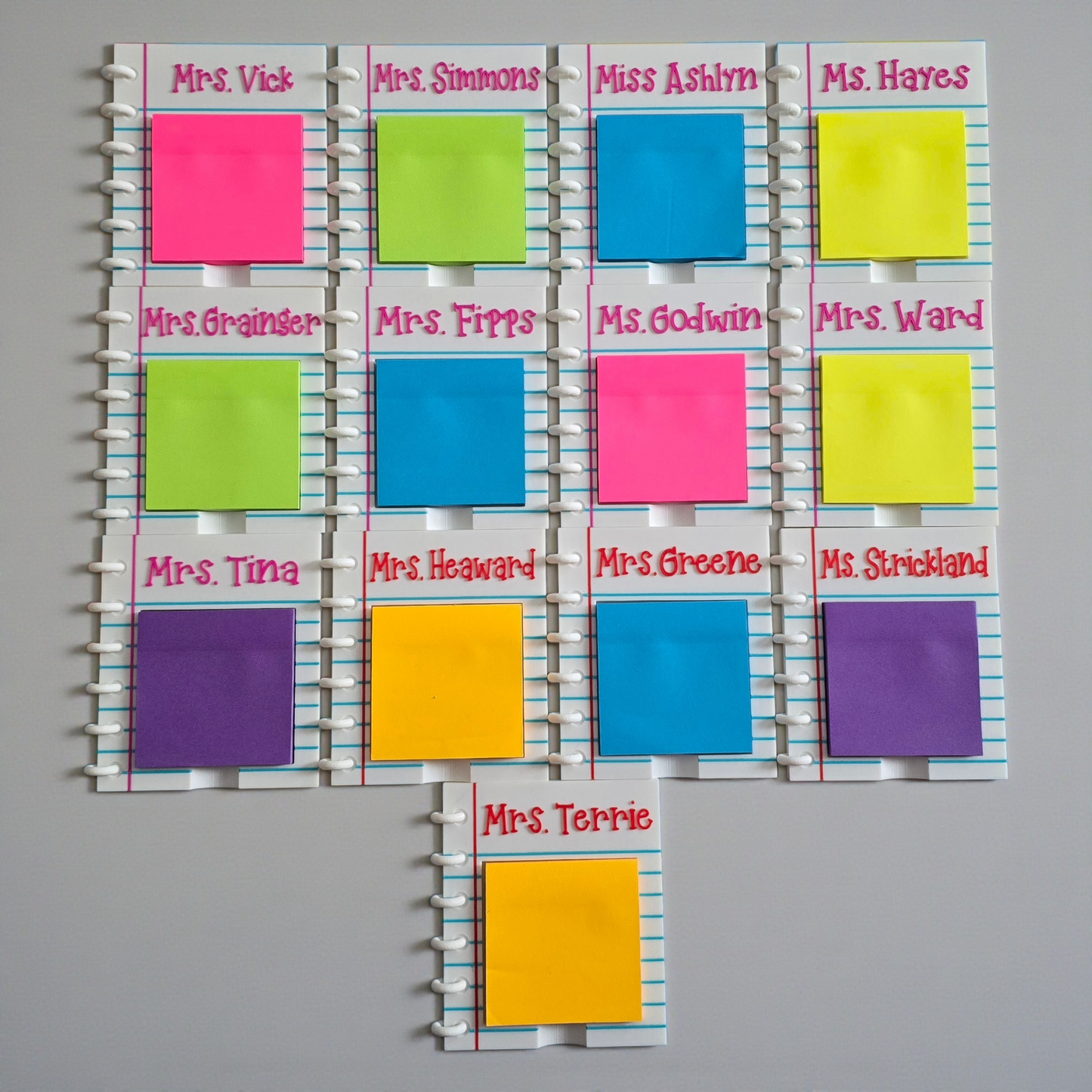 3D printed teacher notebook sticky note holder personalized