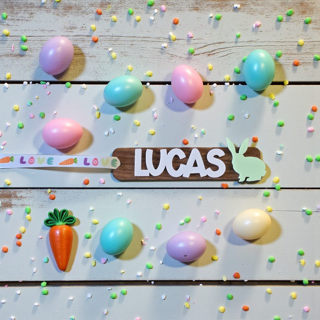 Easter bunny basket tag personalized