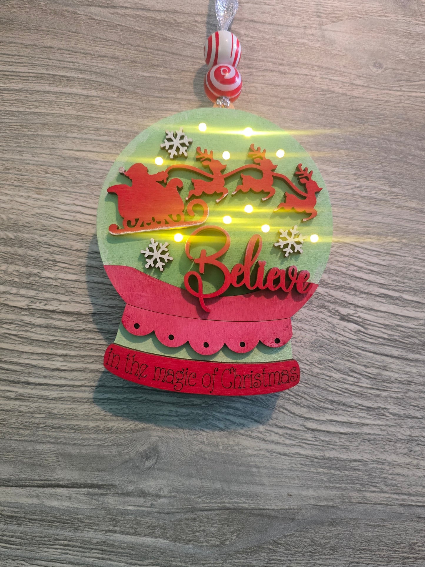 Lighted snowglobe Christmas Ornament