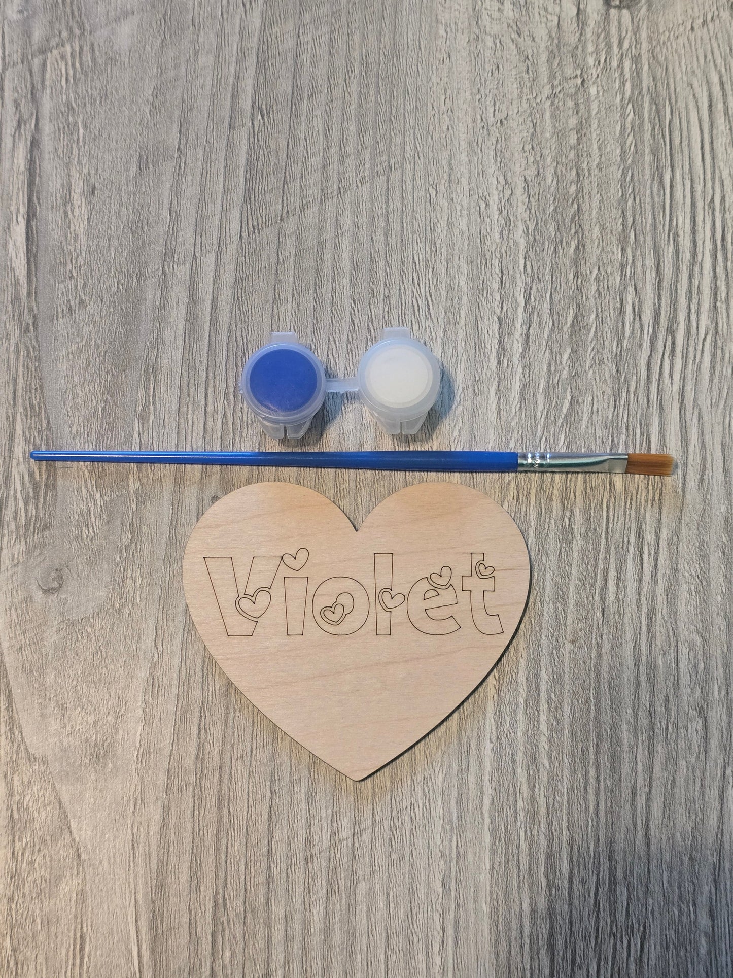 Valentine's Day DIY paint kit hearts personalized with name
