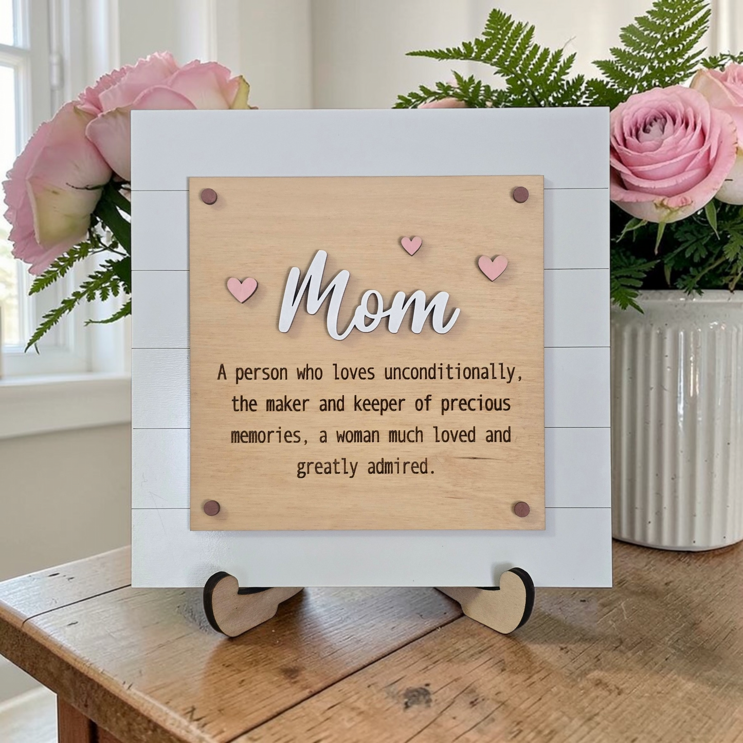 Mom shiplap sign 7" personalized with title name