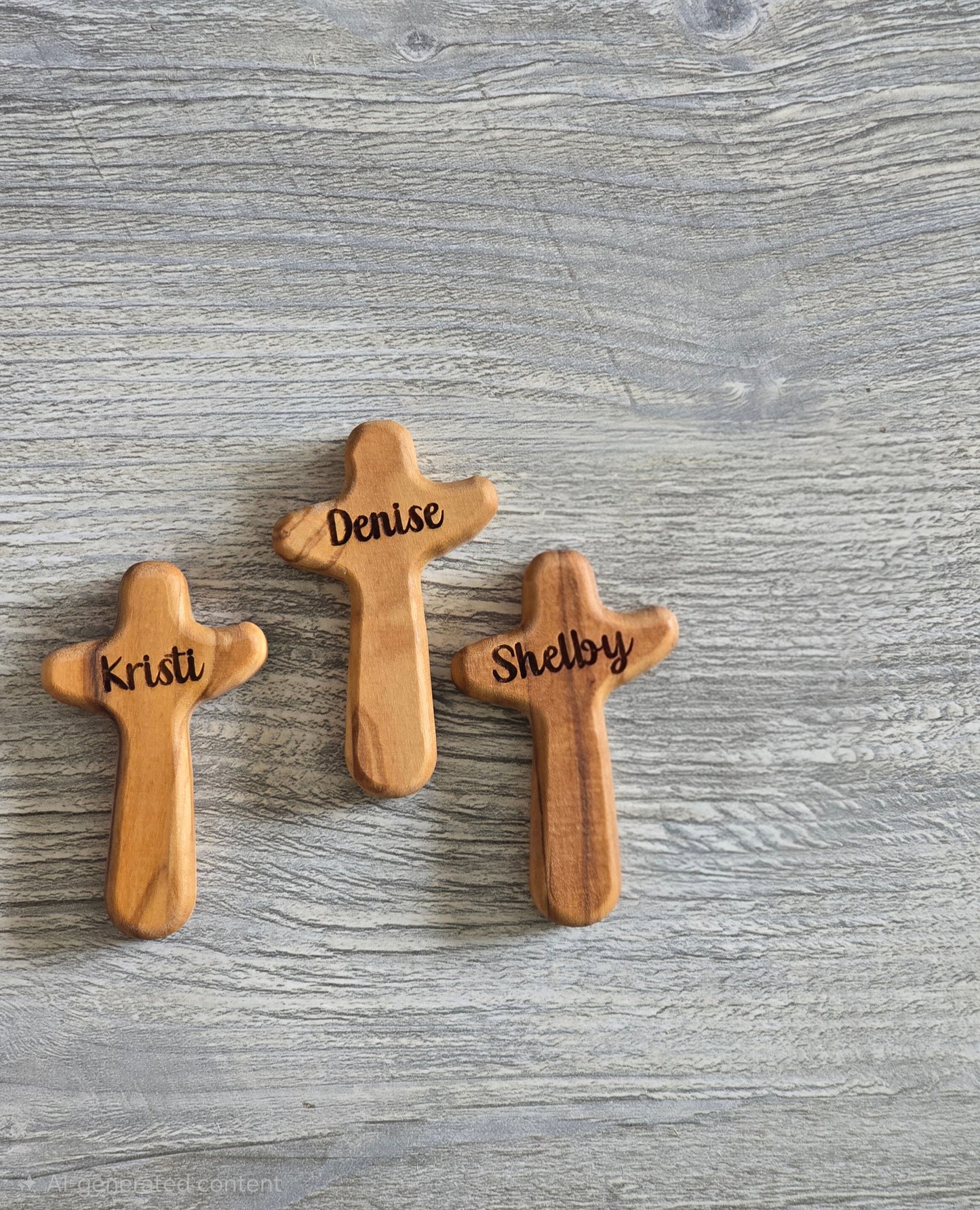 Small Olive Cross personalized
