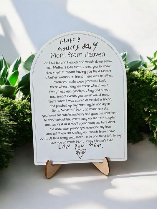 Happy Mother's Day from Heaven Poem personalized