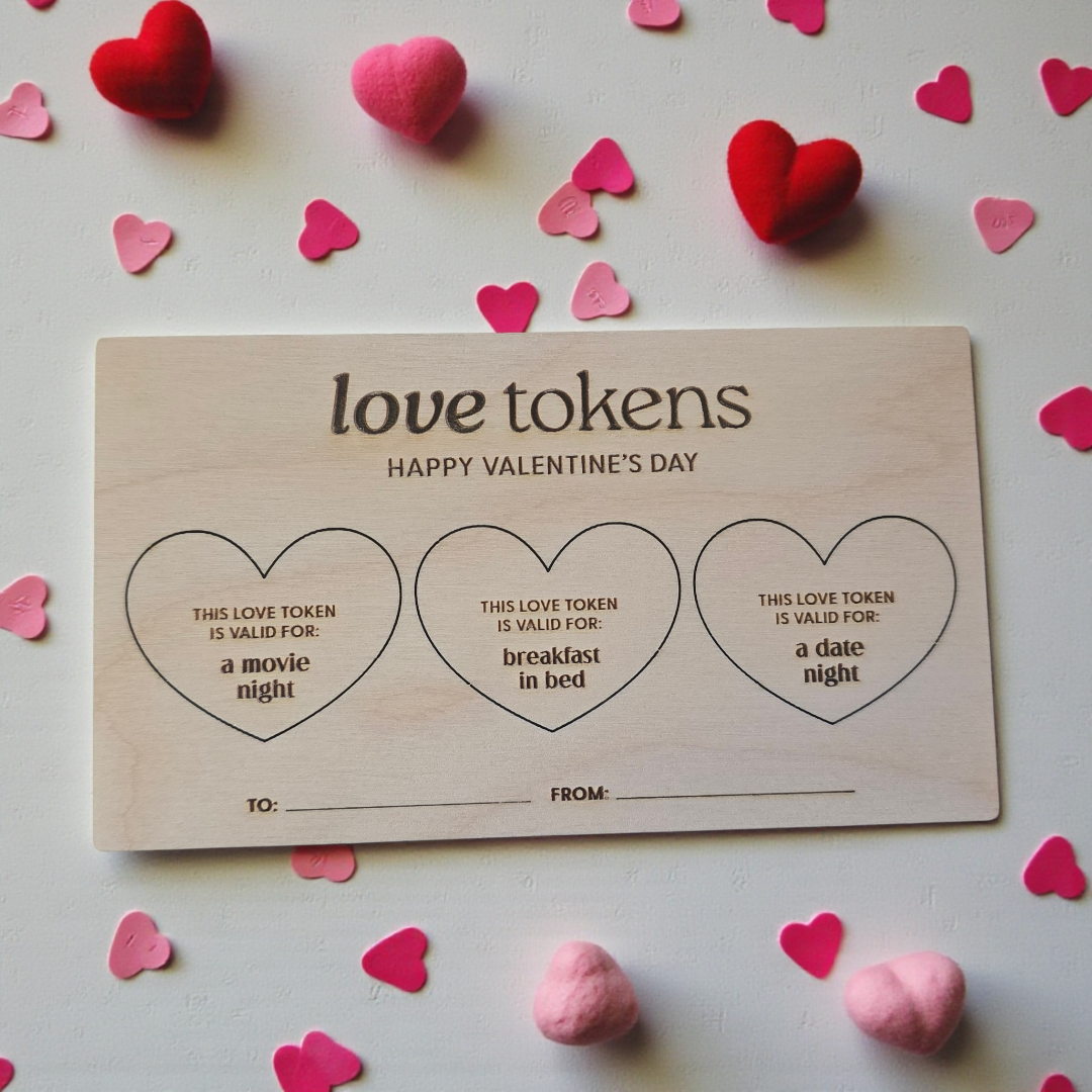 Love tokens Happy Valentine's Day Personalized Hearts pop out