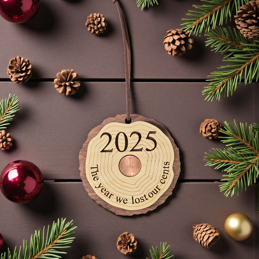 The year we lost our cents 2025 penny Christmas Ornament