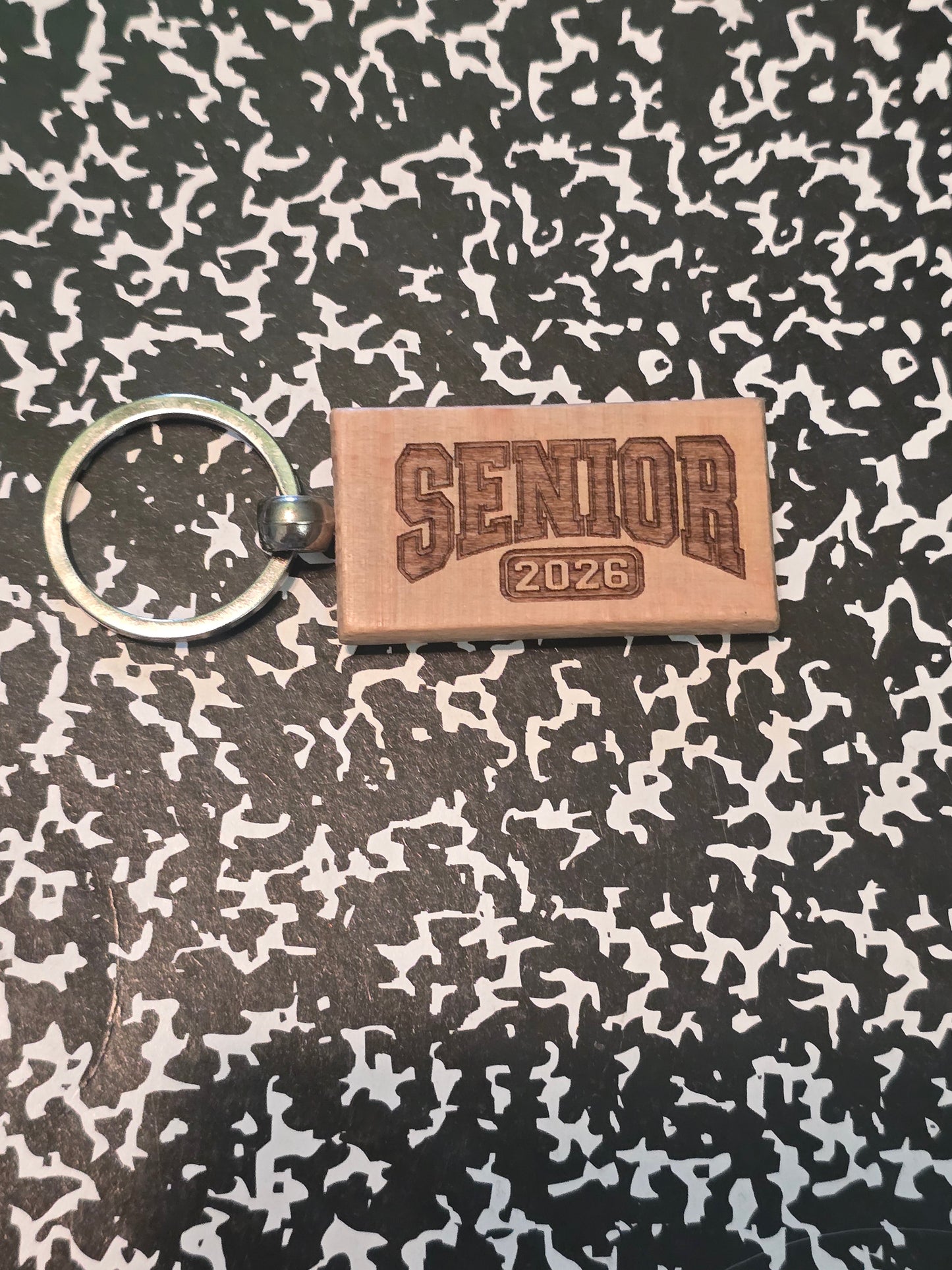 Senior 2026 wooden keychain