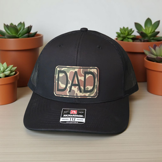 Black Richardson with camo patch 112 Hats Personalized