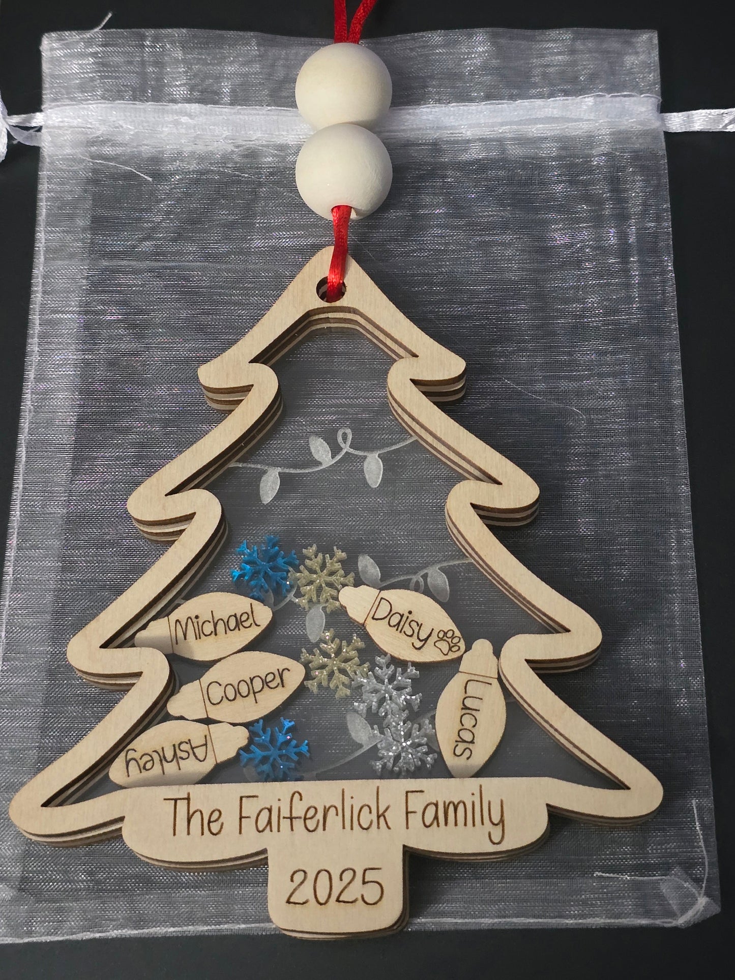 Christmas Tree Shaker Ornament personalized