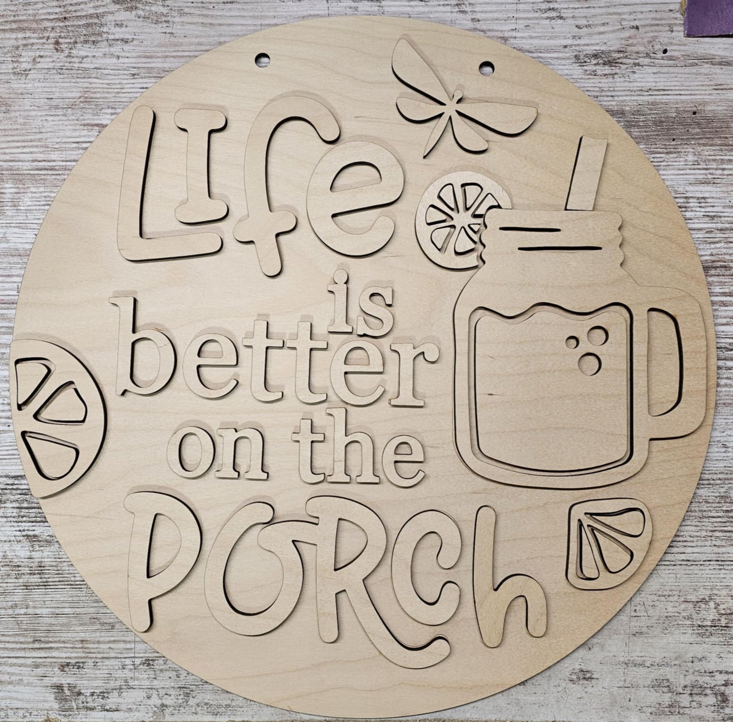 Life is better on the porch lemonade sign 15" DIY Sign door hanger