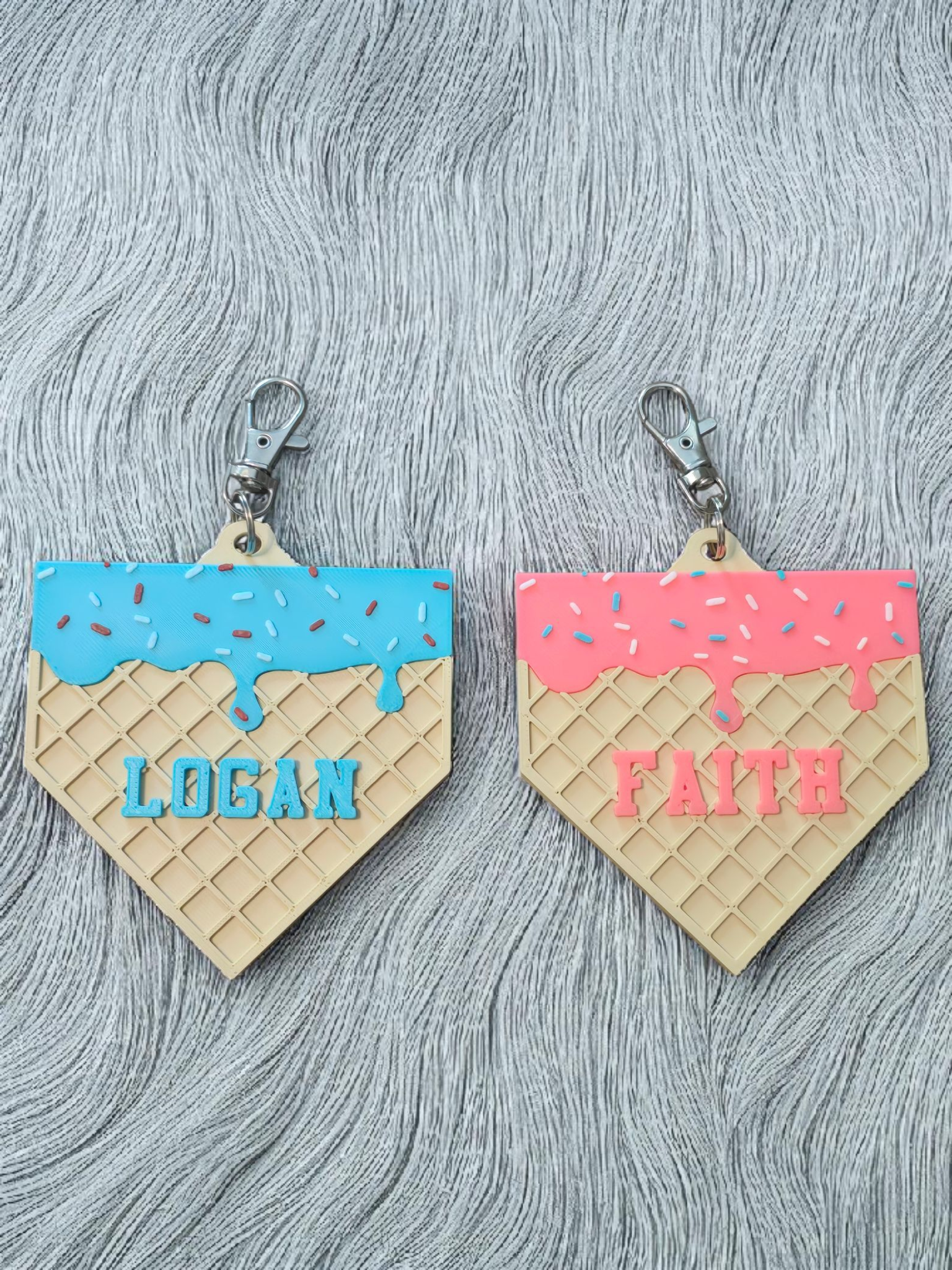 3D printed Ice cream drip bag tag personalized St Edmond Fundraiser ...