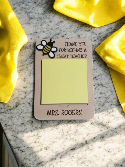 Thank you for bee-ing a great teacher post it sticky note holder personalized with teachers name