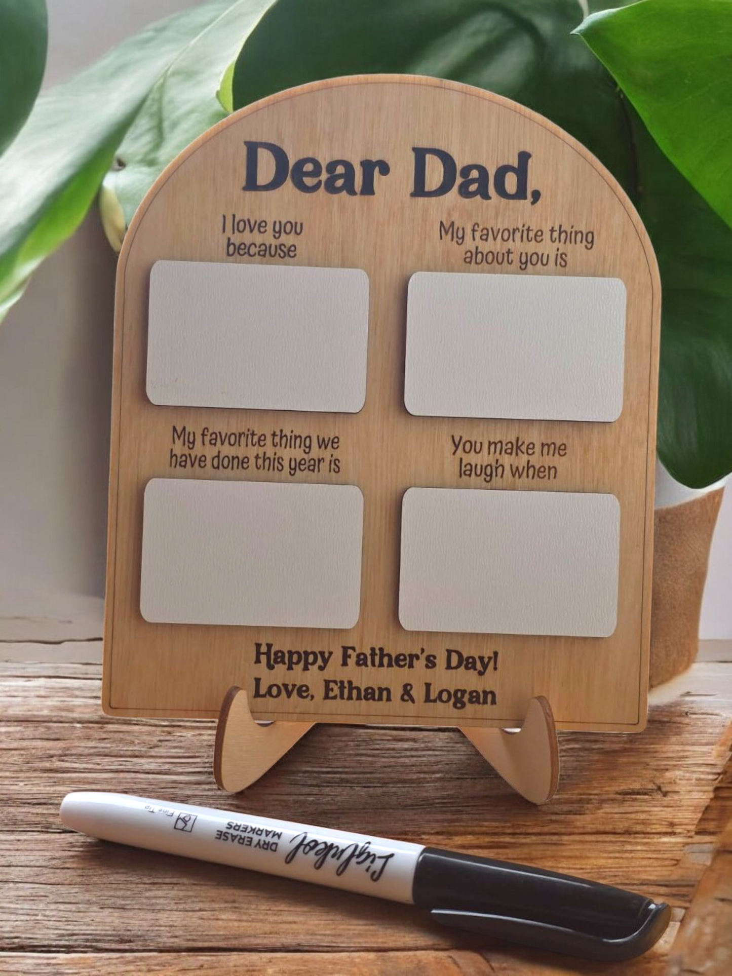 Dear Dad I love you because small sign Personalized Happy Father's Day